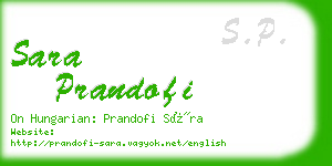 sara prandofi business card